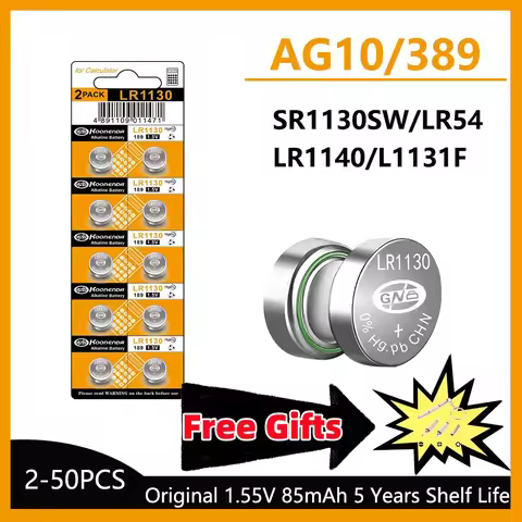 AG10 LR1130 Batteries 389A LR1130 LR54 L1131 SR1130 1.55v High Capacity Button Cell Coin Battery for