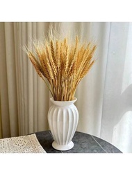 100入組天然乾燥小麥莖秸金色小麥穗,秋季收穫小麥花束,可用於diy裝花,感恩節家居婚禮桌面裝飾