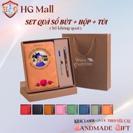 HG Mall Custom Name Engraved Notebook and Pen Gift Set. Gifts for Businesses, Birthdays, Graduations