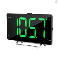 Led Display Fm Dual Alarm Dimmer Snooze 2 Usb Adjustable Volume Snooze Clock Radio With Fm Radio Timer Battery Bedroom Office 9-inch Led Display Radio With Dual Usb 12/24h Battery