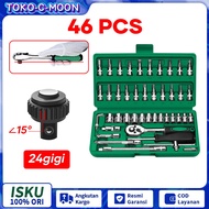 Isku shock Wrench Set Socket Wrench 46pc/53pcs/61PCS Socket Wrench Set (1/4 ") Full Complete Socket 