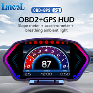 P3 GPS+OBD+Slope Meter HUD Head Up Display Smart Gauge Car Computer Speedometer Accelerometer with L
