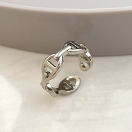 Pig Nose Ring Silver CD Simple Korean Style Ring