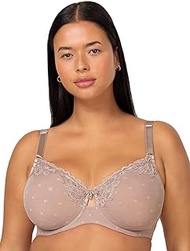 Womens Sheer Whisper Full Coverage Unlined Underwire Bra, Bark, 44DDD
