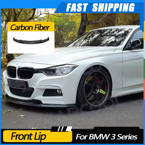 JMCARCOOL Real Carbon Fiber Front Lip Spoiler For BMW 3 Series F30 F35 M Sport 320i 325i 328i 330i 2