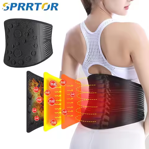 Self-heating Lumbar Pain Relief Magnet Belt,Thermal Magnetic Therapy Tourmaline Lower Back Waist Sup
