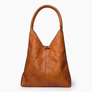 BERNIE Vanya Havana Cowhide Bag Vegetable Tanned Leather Shoulder Bag