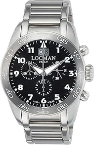 MegaMan ISOLA D'ELBA 0460A01-00BKWHB0 Wristwatch, Silver, Dial color - black, Watch 100M Water Resis