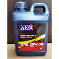 MX6 Lubricant Engine Oil Minyak Hitam 20W50 API SN/CF (1L)