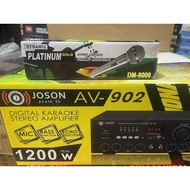 With Free Mic Joson AV-902 1200W Digital Karaoke Professional Stereo Amplifier