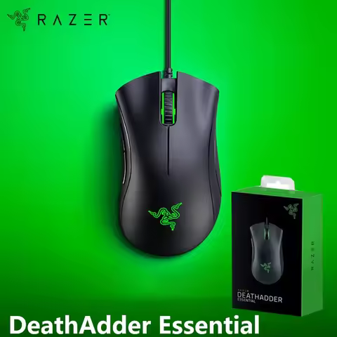 Razer DeathAdder Essential Wired Gaming Mouse 6400 DPI Optical Sensor 5 Programmable Buttons Mice fo