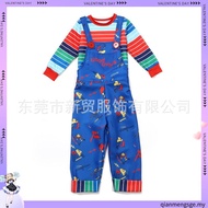 MYLITTLELASS Kids Chucky Costume Good Guys Overalls with Striped Shirt Halloween Horror Dress Up Out