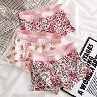Fast Pants Men's Underwear Pink Bear Pure Cotton Breathable Boxer Men's Boxer Mid-Waist Pants Trendy