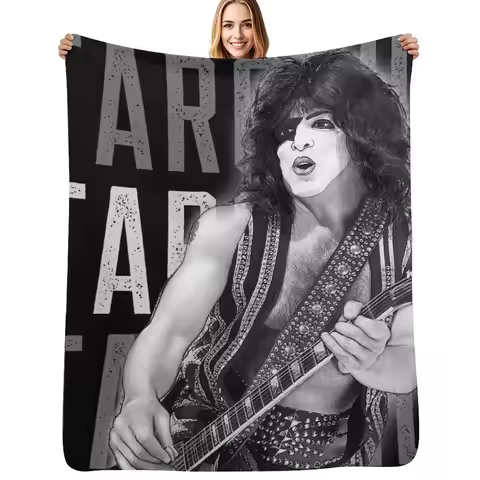 KISS Starchild KISS Army Concert V1 Throw Blanket blankets ands Flannel Furry Picnic Blankets For Ba