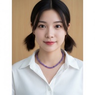 UNGU PURPLE Amethyst QUART AMETHYS STONE NECKLACE DIM 6 MM