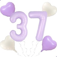40 inch Light Purple Number 37 73 Balloon for Lavender Birthday Decorations, Large Lavender 37 73 Ba