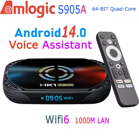 Amlogic S905A Android 14.0 Quad Core 8K Video BT Voice Assistant Remote 1000M LAN Wifi6 BT5.0 Smart