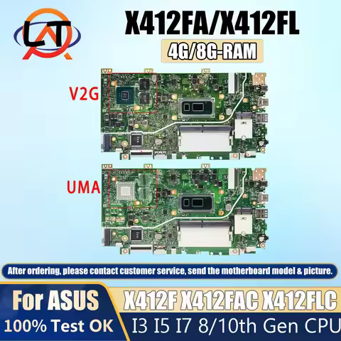 X412FL i3 i5 i7 CPU For ASUS Laptop Motherboard X412FA/FAC/FAG X412FJ X412FL/FLC/FLG A412F F412F K41