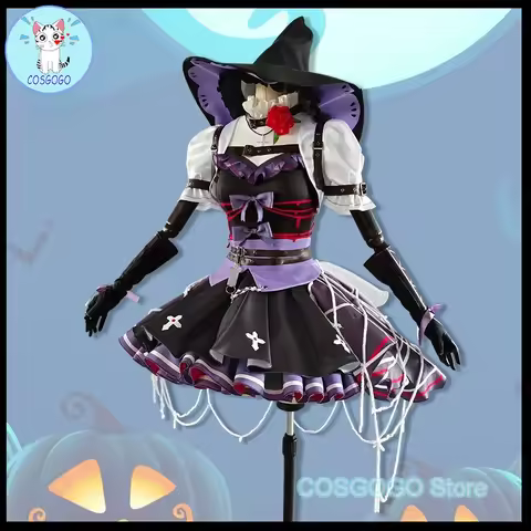 Identity V Lisa Beck Cosplay Emma Woods Halloween Purple Cosplay Costume with Witch Hat New Outfits