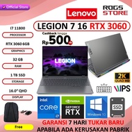 LAPTOP LENOVO LEGION 7 16 RTX3060 i7 11800 32GB 1TB SSD 16.0QHD IPS