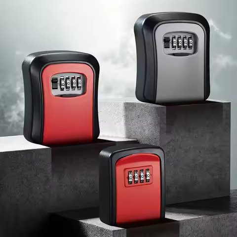 1pc Wall-Mounted Key Storage Box, Password Key Box, Outdoor Resettable Secret Code Lock Safe Lock Bo