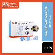 BD Micro-Fine+ Pen Needle 8mm 31G 100's