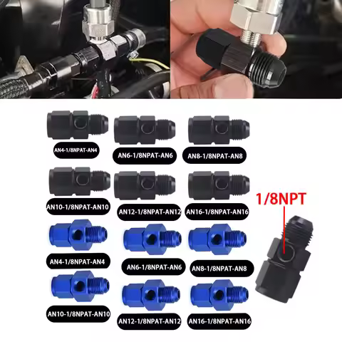 AN4 AN6 AN8 AN10 AN12-1/8 NPT AN Swivel Joint Connection for Oil Gauge Sensor Side Port Adapter Allo