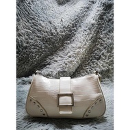 White leather Baguette Bag