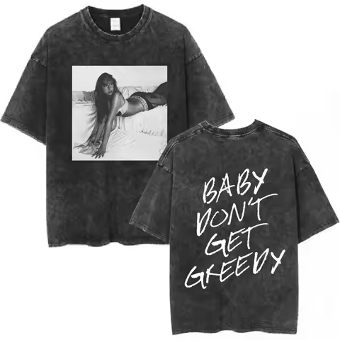 Tate Mcrae Greedy Album Tour Merch T Shirt Men Women Women Fashion Vintage Washed Short Sleeve Overs