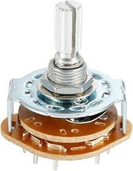 uxcell 6mm 2P5T 2 Pole 5 Position Selectable Single Deck Band Selector Rotary Switch