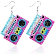 90's for Accessories Halloween Drop Lightning Glow Earrings 80's Acrylic Earrings 80s Party Jewelry 
