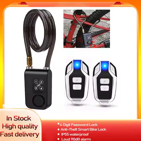 Bike Motorcycle Lock Alarm Anti-Theft Security Wireless Remote Control Alarm Lock System for Door Ou