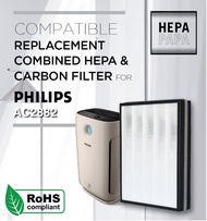 Philips AC2882 / AC2887 / FY2422 / FY2420 Compatible Combined HEPA &amp; Carbon Filter [7 Days Return] [Free Alcohol Swab] [SG Seller] [HEPAPAPA]