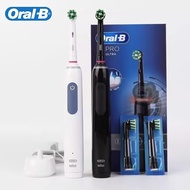BRoses Oral B Pro4 Ultra Electric Toothbrush Cross Action Pressure Sensing 4 Modes with 2 Minute Tim