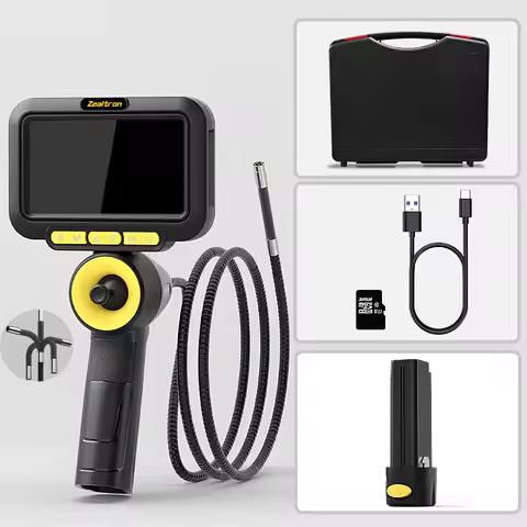 6.2MM 4-Way Articulating Borescope 1080P Camera Detachable Design 360° Steer Endoscope 5'' IPS with 