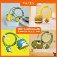 1set 30W Set of 4 PCS Cable & Charger Head Protective Cover Package for 30w Charger 30w shell protec