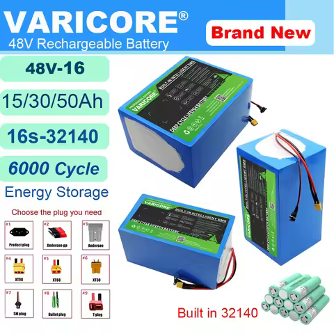 VariCore 48V 15ah/30ah/50ah 32140 16S lithium iron phosphate Built in BMS for Vehicle Swimming Boat