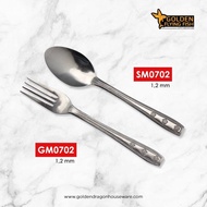 Golden Flying Fish - Stainless Steel Spoon and Fork - Thick, Rust-Resistant, SNI, Halal and Food Gra
