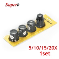 5X 10X 15X 20X Jewelers Eye Loupe Loop Magnifier Glass Watchmaker Watch Magnifier Tool with Circle E