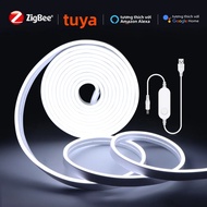 Tuya Zigbee WiFi Dây Đèn LED Ánh Sáng USB 5V Âm Trần Neon RGB/Đơn Màu Dải Thông Minh Cho Alexa Googl
