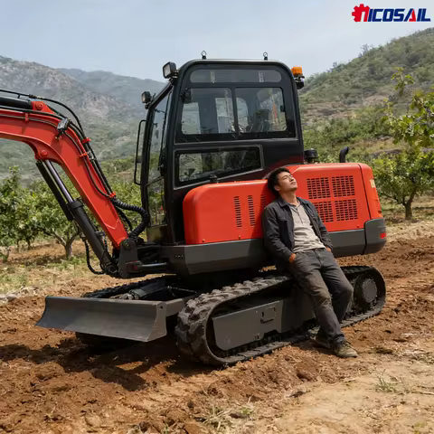 3.0 Ton Mini Excavator CE Euro 5 All Terrain Small Digger for Landscaping Garden and Agricultural Wo