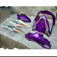 AKSESORIS MOTOR TERBARU COVER BODY FULL HALUS BEAT FI REPAINT UNGU