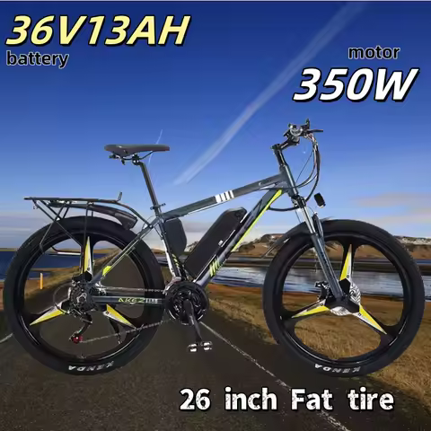 AKEZ Electric bicycle 350W36v13ah battery City commuting Electric bike 26 inch Fat tire mountain off