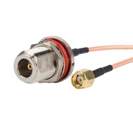 Eagles 2PCS RPSMA Male to N Female Connector 12inch/1ft/30cm Bulkhead RF Coaxial Coax Cable Assembly