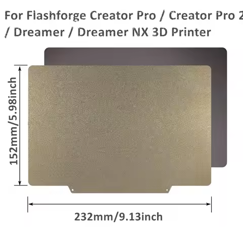 ENERGETIC 232x152mm Flashforge PEI Flexible Build Plate Textured PEI for Creator Pro/2,Creator Max/2