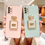 Casing Flash Perfume Bottle Folding Stand Makeup Mirror Cover OPPO A57 2022 4G A16K A55 4G A94 4G F5 A73 A59 F1S F7 F17 A52 A72 A92 A73 4G A39 A57 2016 Electroplated Mobile Case