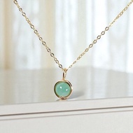 玉吊墜頸鏈 | 14K包金 | 925純銀 | 天然石