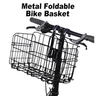 LONGGO Bike Basket Front Foldable Basket for Bike Rear Basket MTB Hard Metal Bag Bicycle Accessories