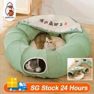 SG 3-in-1 Cat Bed & Play Tunnel for Pets Suitable for Cats Dog Detachable Cat Bed foldable Dragonmal