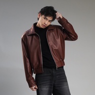 Jaket Pria Wanita leather jaket motorcycle Jaket kulit pria Vintage Pu Leather